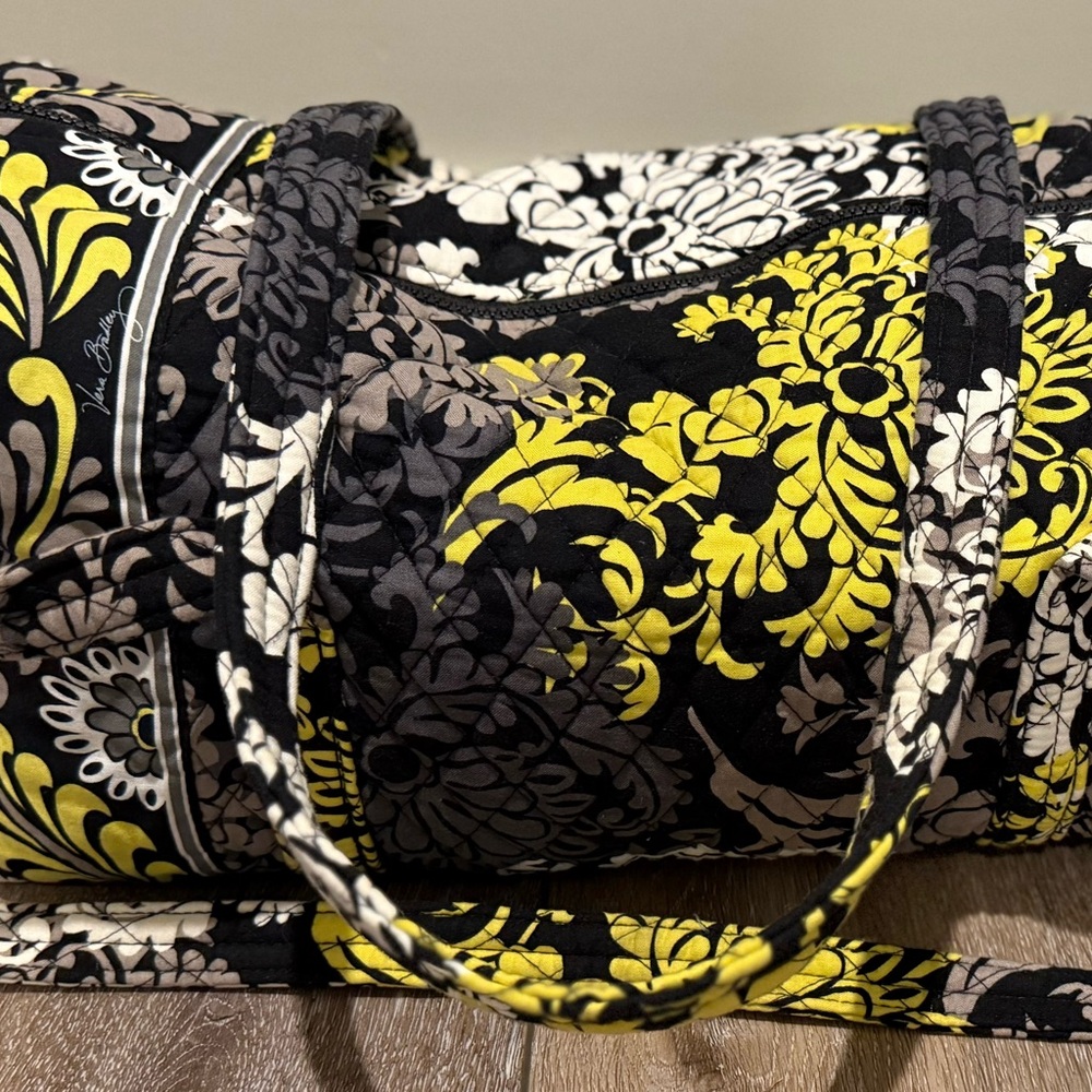 Vera Bradley Black and Yellow Floral Travel Bag